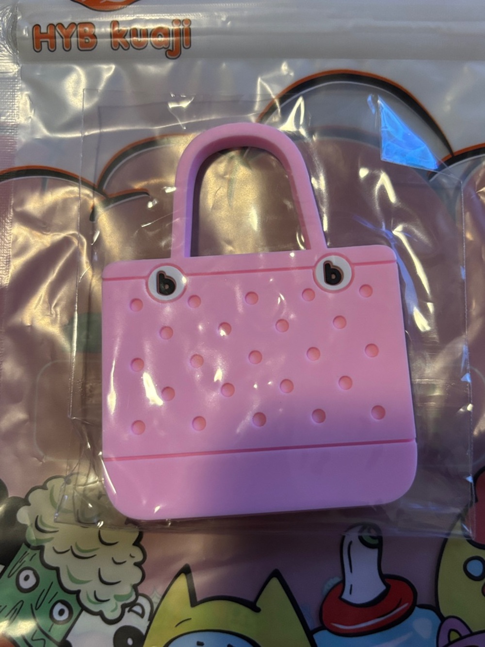 Pink Silicone Tote Bag Charm jumbo